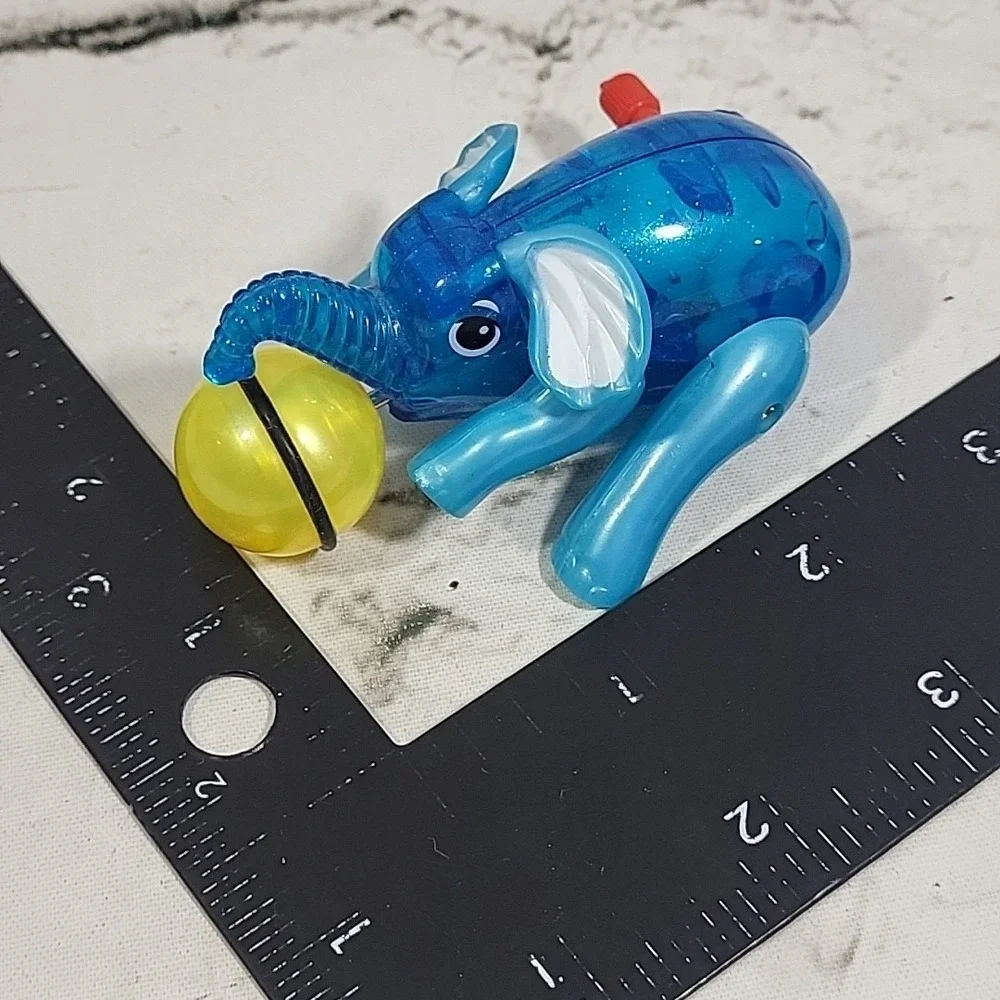 Circus Elephant‎ Wind-Up Toy Spinning Beach Ball Blue Plastic 2014 Tested Works